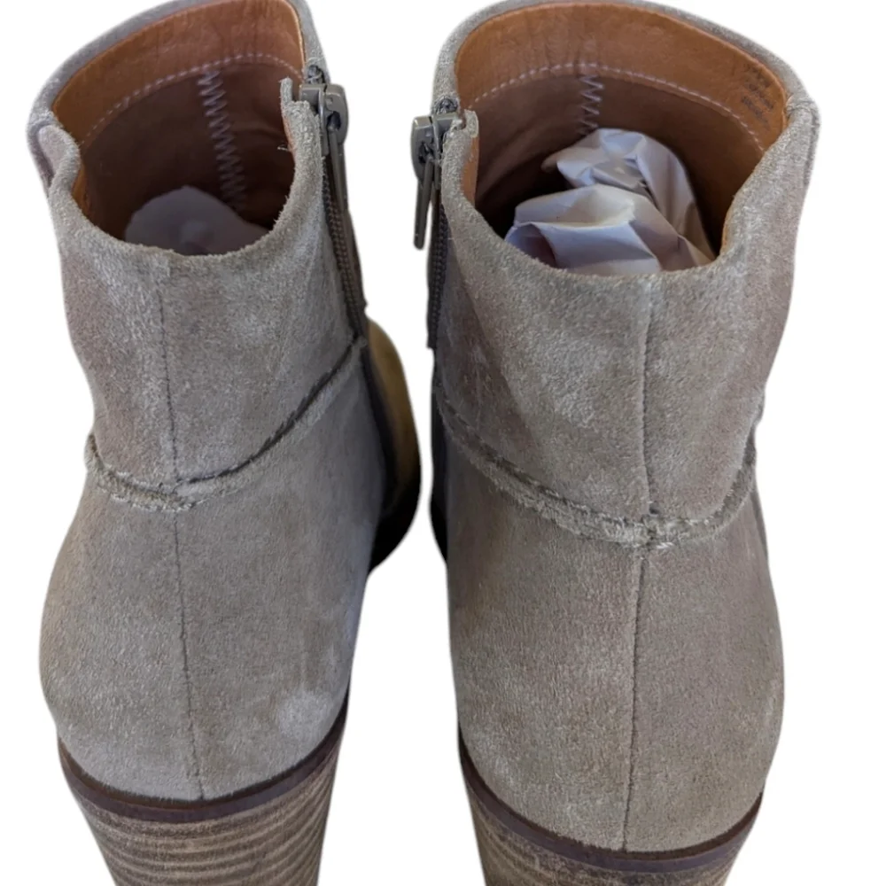Lucky Brand Zollini, Split Suede, Wedge-Heel‎ Ankle Boot in Dune 7.5zM